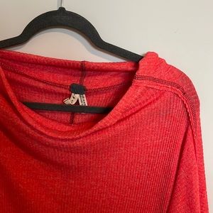 Free people pink ribbed sweater small